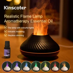 Diffuseur d'Arôme Volcanique LED Flame - Humidificateur 130ml | USB Rechargeable 7 Couleurs🌋