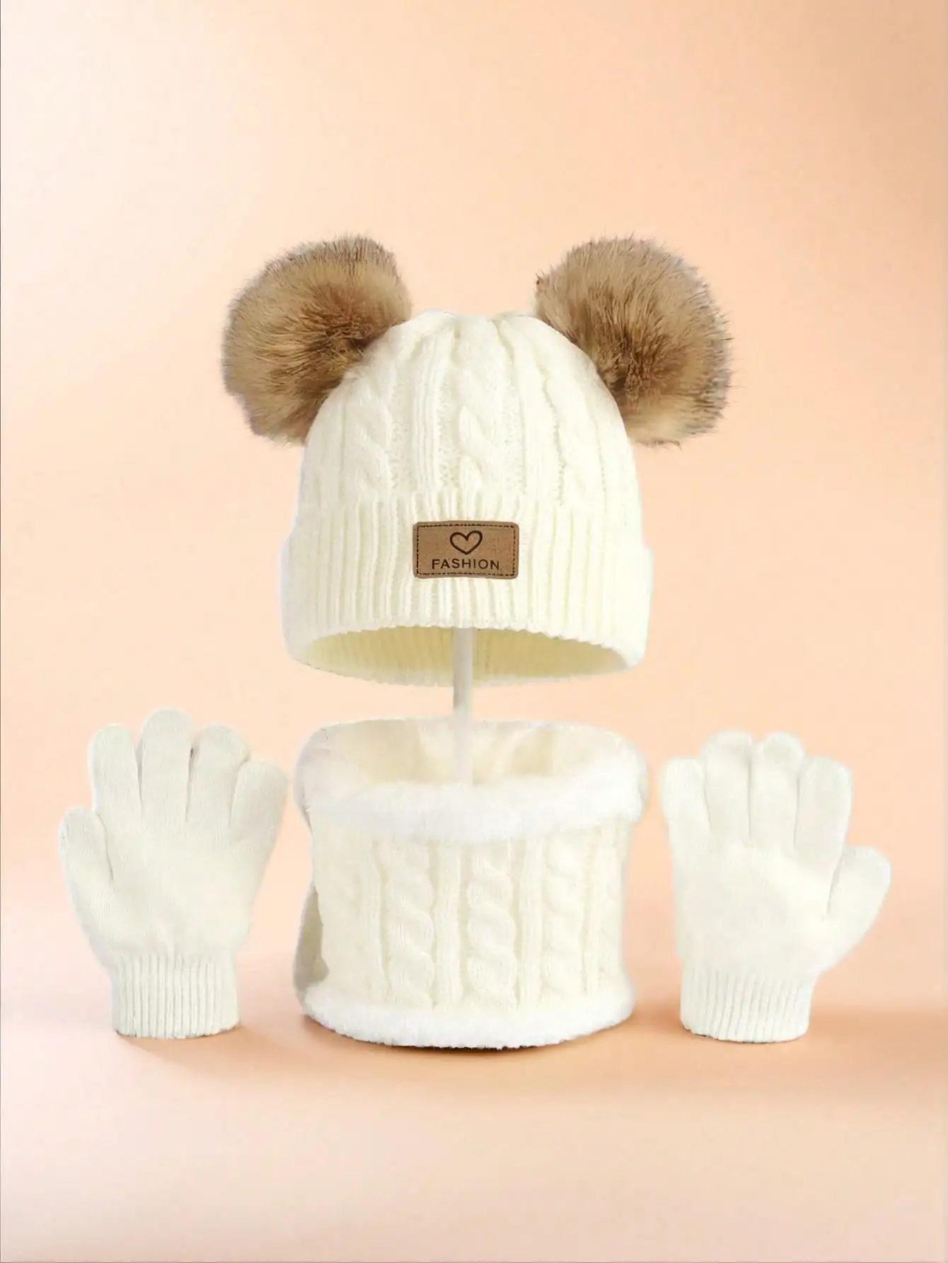 Ensemble Tricot Enfant Hiver - Chapeau + Écharpe + Gants | 7-13 ans | Noël – Image 10