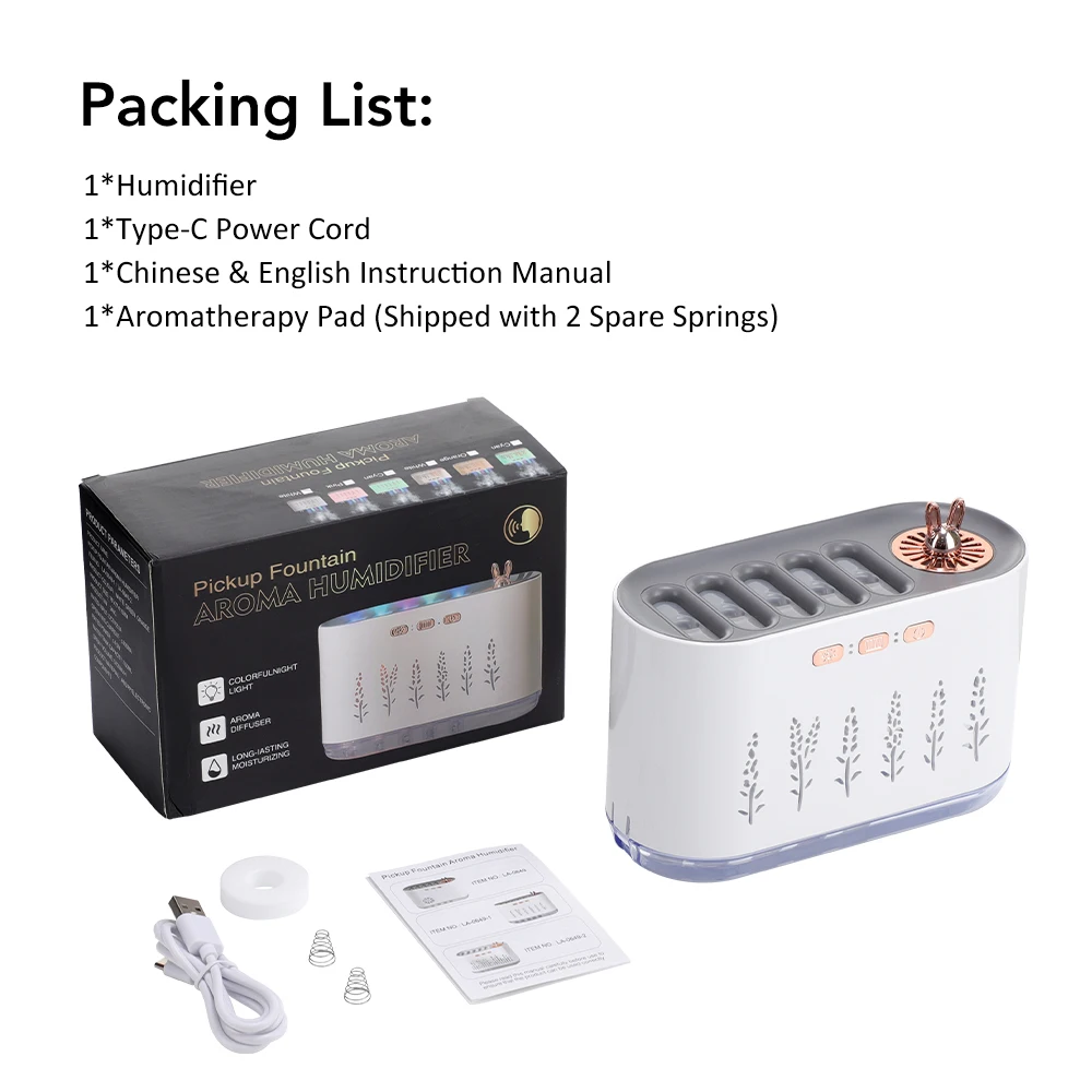 Humidificateur 700ml LED Audio - 5 Buses | Diffuseur Arôme USB + Minuterie | Chambre & Voiture – Image 7