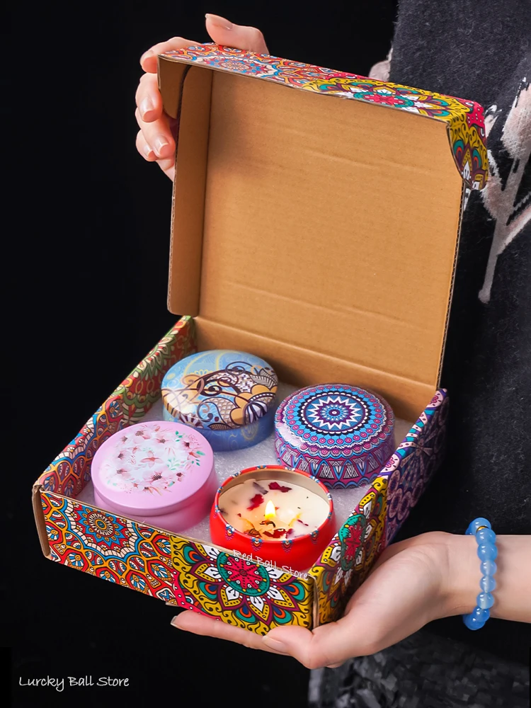 Lot 4 Bougies Parfumées Soja - Fleurs Séchées & Cristaux | Décoration Romantique Noël – Image 12