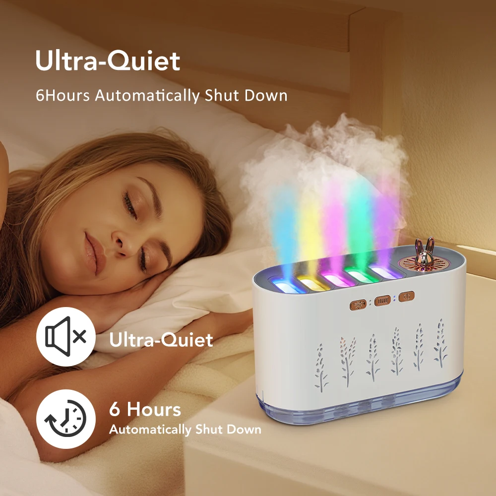 Humidificateur 700ml LED Audio - 5 Buses | Diffuseur Arôme USB + Minuterie | Chambre & Voiture – Image 8