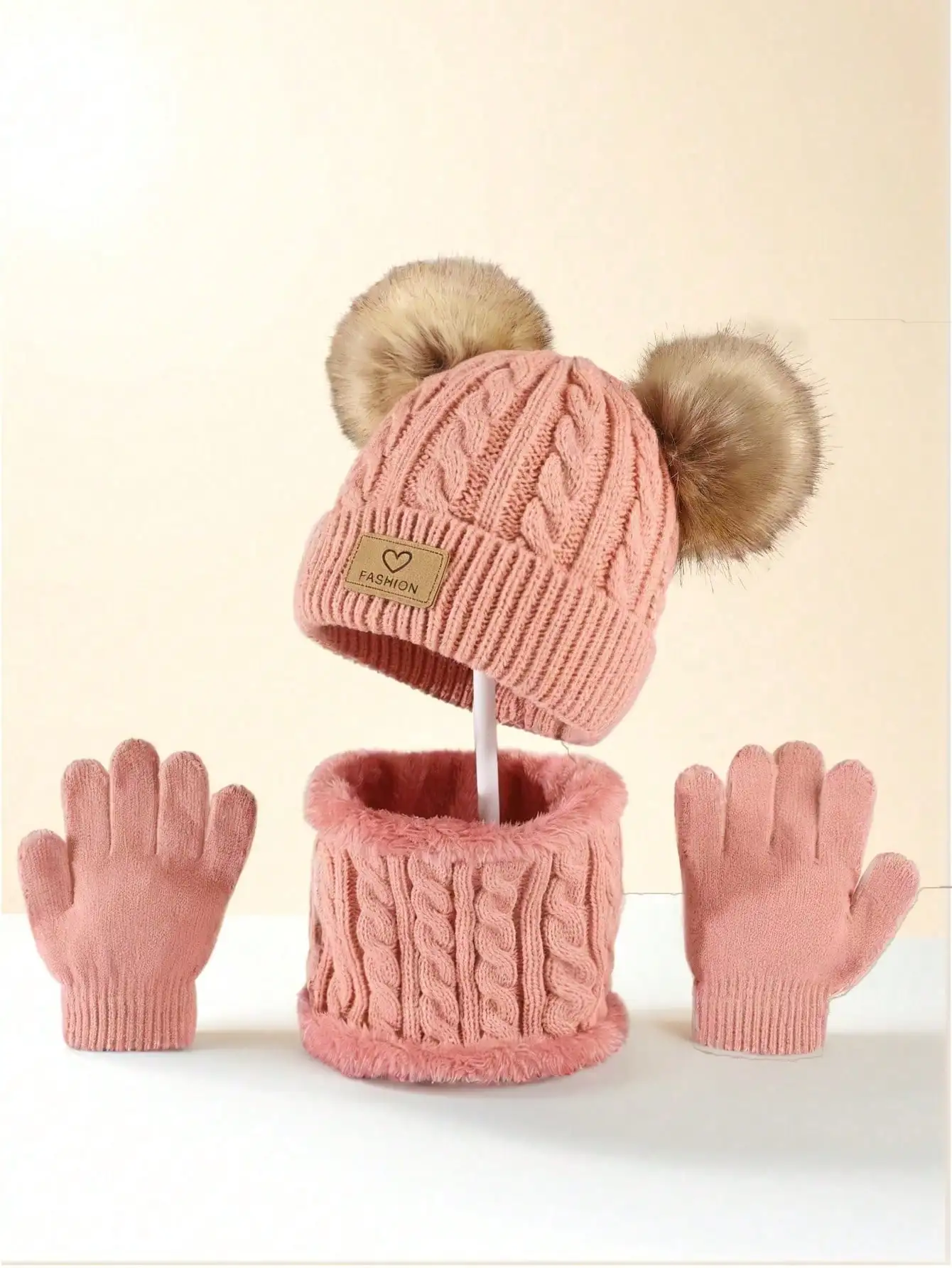 Ensemble Tricot Enfant Hiver - Chapeau + Écharpe + Gants | 7-13 ans | Noël – Image 11