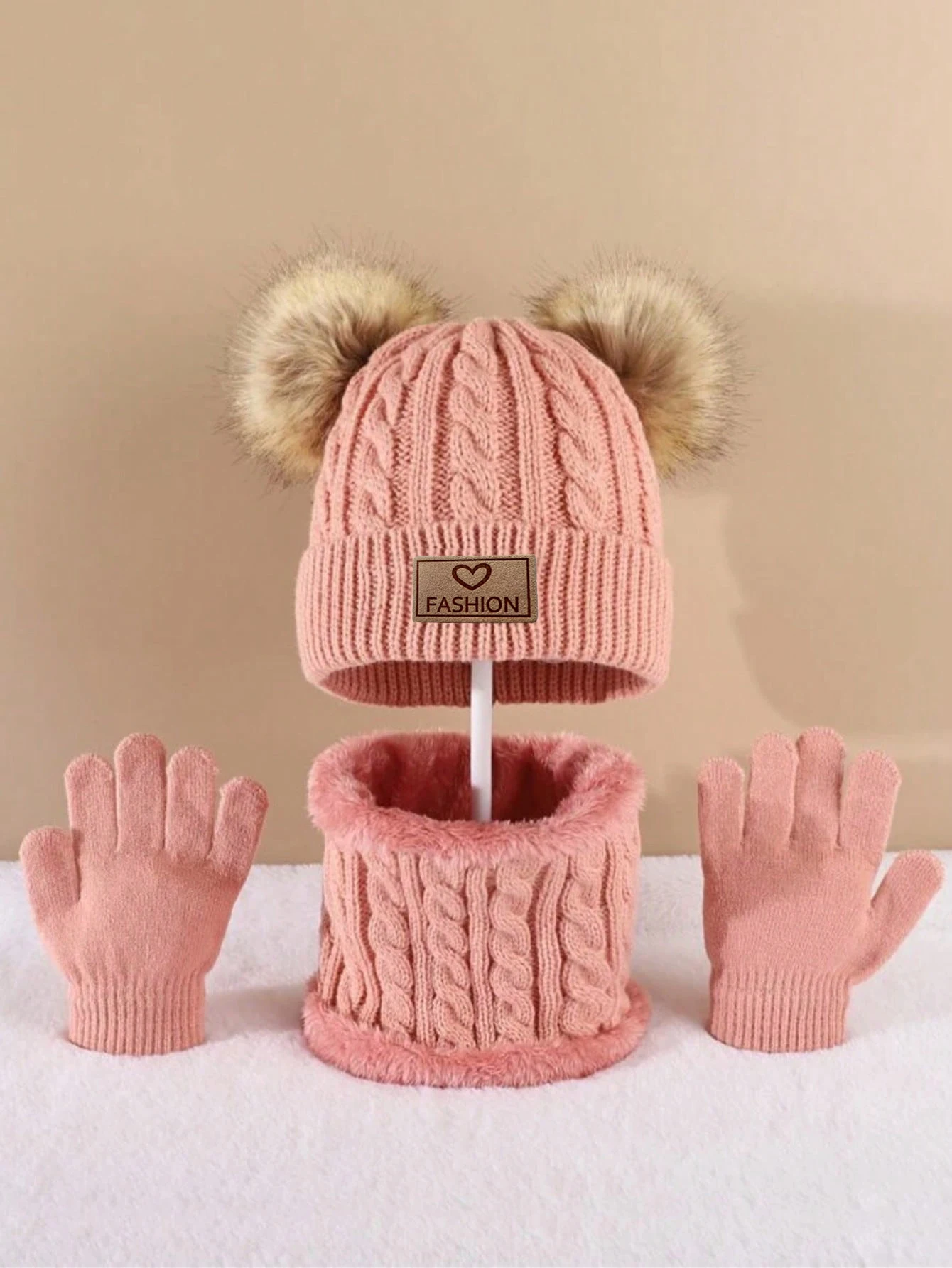 Ensemble Tricot Enfant Hiver - Chapeau + Écharpe + Gants | 7-13 ans | Noël – Image 7