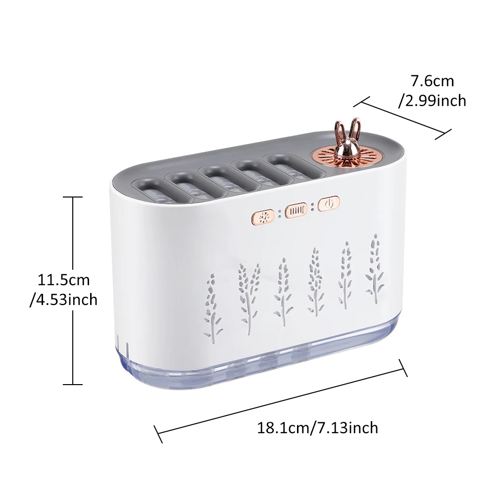 Humidificateur 700ml LED Audio - 5 Buses | Diffuseur Arôme USB + Minuterie | Chambre & Voiture – Image 12