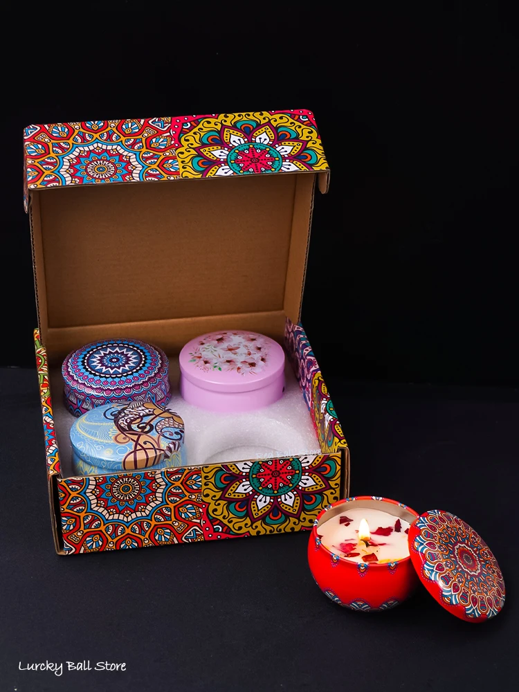 Lot 4 Bougies Parfumées Soja - Fleurs Séchées & Cristaux | Décoration Romantique Noël – Image 13